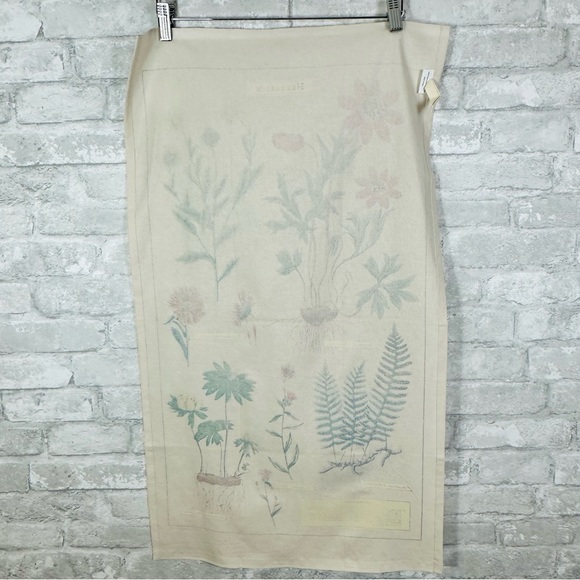 Floral Natural Cotton Tea Towel Herbarium Flora Tan Multicolor - Picture 9 of 13